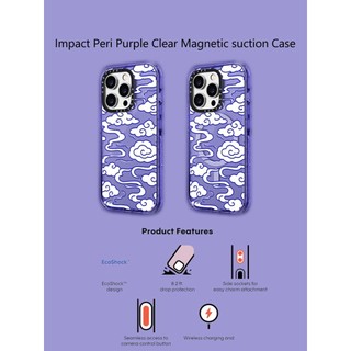 Casetify X Asian Clouds Case Peri Purple Hút Từ Tính Cứng Acrylic Ốp Lưng Cho Apple IPhone 12 13 14 15 16 Pro Max Plus Có Hộp