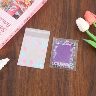 [GOU] 50 Chiếc Love Bean Túi Đóng Gói Thẻ Nhỏ Làm Đẹp Cao Cấp Dễ Thương Graffiti Tự Niêm Phong Túi Đựng Quà Tặng Nhỏ VN