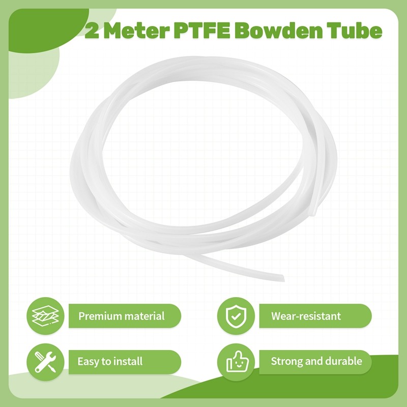 Ống nơ PTFE 2 mét (4.0mm OD / 2.0mm ID) Dây tóc 1,75mm cho máy in 3D