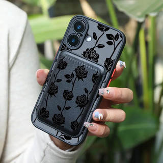Ốp điện thoại thiết kế hoa hồng đen Thích hợp cho iPhone Xs XR XSMAX 11promax 11 12promax 12 13 14 15 pro max Ốp điện thoại mềm 14promax 15pro 16 16plus 16Promax