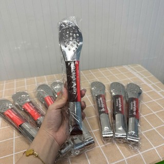 Dụng cụ gắp thức ăn, kẹp gắp inox tổ ong đầu tròn, gắp thực phẩm dễ dàng, dày chắc chắn