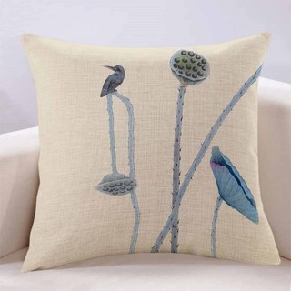 Gối đệm sofa phong cách Trung Hoa màu be, tựa lưng giường Zen, có lõi