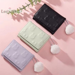 Lostcorner Hoạt Hình Ví Nhỏ Dễ Thương Hàn Quốc Ví Ngắn Nữ Màu Trơn Họa Tiết Dễ Thương Đơn Giản Nhiều Thẻ Túi Zero Ví Mới