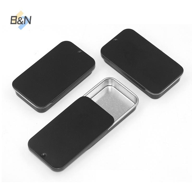 Hộp thiếc rỗng hình chữ nhật bằng kim loại B & N Hộp đựng thuốc kẹo đẩy Hộp lưu trữ.