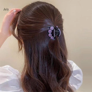 Julyhot Vintage Kim Cương Giả Hoa Vuốt Tóc Nữ Thời Trang Pha Lê Kẹp Tóc Kẹp Cua Đuôi Ngựa Barrette Bé Gái Phụ Kiện Tóc Massivedeals