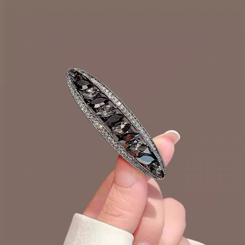 Mauropoli Kẹp Tóc Pha Lê Sang Trọng Ánh Sáng Cao Cấp, Kẹp Bên Nổ/Top/Đầu Sau/Nửa Tie, Lò Xo Ngang