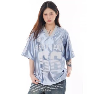 Áo thun nam GKSSS tay ngắn kiểu Mỹ cổ điển dáng rộng phong cách thể thao dáng rộng màu tương phản áo thun ngắn tay