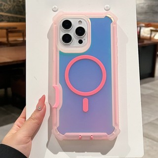 Ốp điện thoại dày từ tính Macaron Gradient 2 trong 1 cho IPhone 16 / 15 / 14 PRO MAX