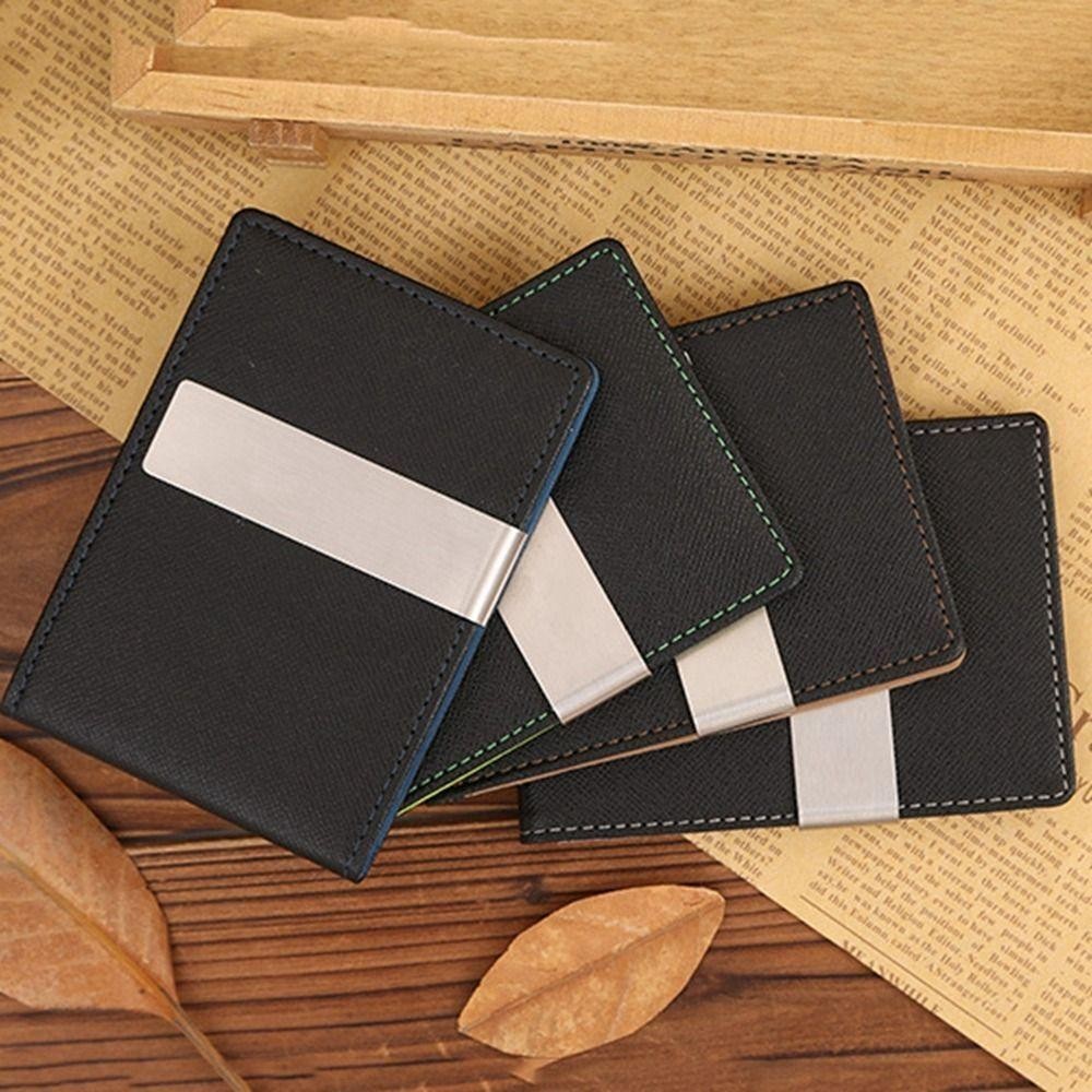 Ví WOAY, Kẹp Tiền Da PU Nhiều Vị Trí, Thời Trang Sáng Tạo Màu Trơn Phong Cách Hàn Quốc Ví Ngắn Nam