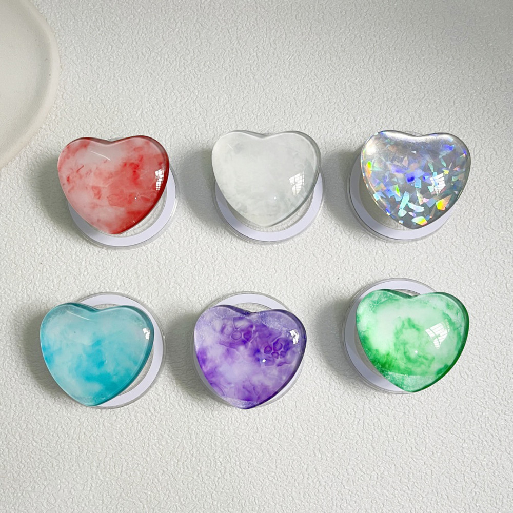 Simple Love Heart Giá đỡ từ tính Kính màu trơn Lập thể Đá quý Vỏ điện thoại Kính thiên văn Giá đỡ từ tính