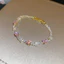 Vòng tay Zircon pha lê màu hồng nhạt dành cho nữ Thời trang bé gái Tinh tế Sáng bóng Kim cương giả Lắc tay Phụ kiện trang sức Quà tặng Mới