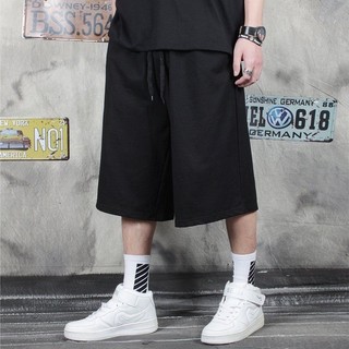 [Plus size] 10xl 200KG Nam size Lớn Hip Hop Co Giãn Eo Rời Oversize Quần Short Đen