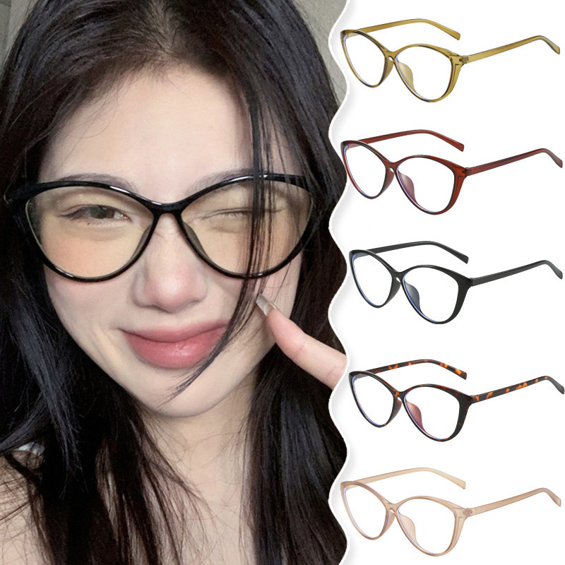 Kính mắt mèo cổ điển dành cho nữ có khuôn mặt trần và khung kính mắt mỏng