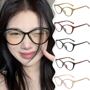 Kính mắt mèo cổ điển dành cho nữ có khuôn mặt trần và khung kính mắt mỏng