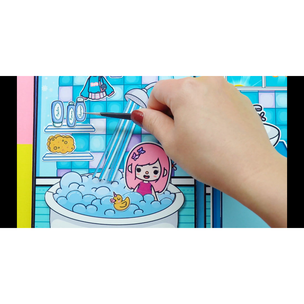 ĐỒ CHƠI NGÔI NHÀ BÚP BÊ GIẤY CẮT THỦ CÔNG DIY - Ngôi nhà của bé The Girl In the Blue House -