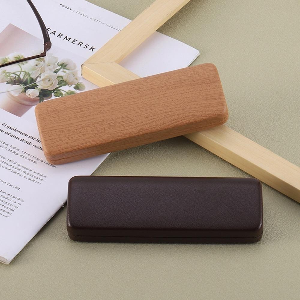 Kính MERIGGIARE, Hộp Kính Mắt Da PU Bảo Vệ Kính, Hộp Đựng Kính Vỏ Cứng Hạt Gỗ Di Động Nam