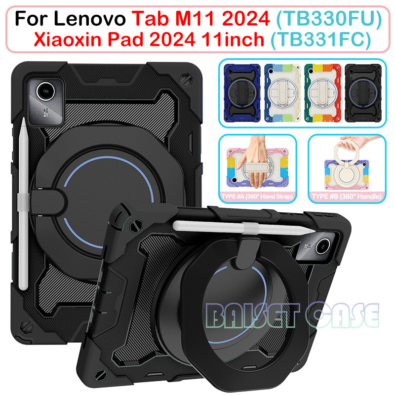 Ốp Chống Sốc Chắc Chắn Cho Lenovo Tab M11 TB330FU Xiaoxin Pad 2024 11inch TB331FC4 360° Vỏ máy tính bảng có tay cầm xoay