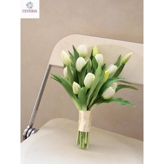 Bó hoa tulip cao su siêu bền màu sắc chân thực dùng chụp ảnh, đính hôn, đám cưới CEVERIA