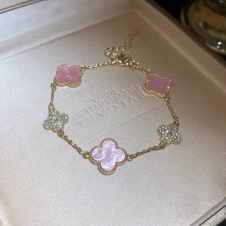 Vòng Tay Cỏ Ba Lá Hàn Quốc Có Thể Điều Chỉnh Vòng Tay Zircon Thời Trang Vòng Tay Thanh Lịch Cho Người Phụ Nữ Cô Gái Quà Tặng Phụ Kiện Trang Sức