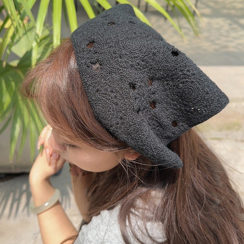 Khăn quàng cổ tam giác dệt kim rỗng dành cho nữ - Băng đô phong cách mục vụ - Xuân hè Thời trang Pháp ngọt ngào - Ảnh du lịch Turban Bandana - Phụ kiện tóc phổ biến