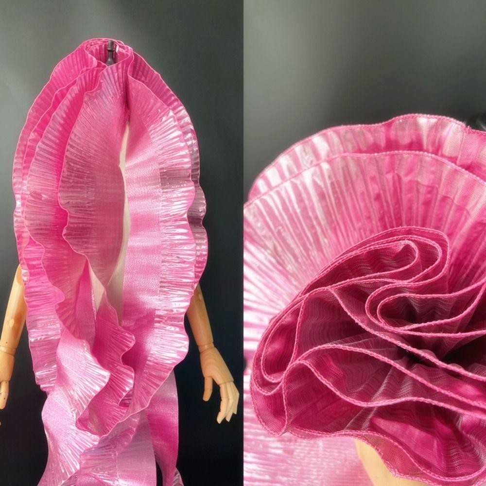 ODAKA Big Wave Ren Vải, Kim Loại Sang Trọng 15cm Rộng Pleat Lưới Organza, Phụ Kiện Đầm Ruffle Thời Trang DIY Tạo Kiểu May Xếp Ly Vải Ren