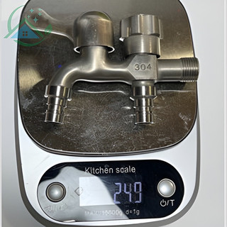 Vòi nước 2 đầu ra inox chia nước thành 2 cổng xả độc lập, chất liệu Inox 304 cao cấp T73