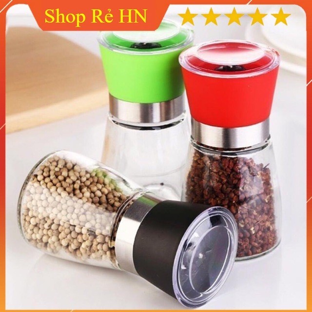 Lọ xay hạt tiêu thủy tinh tiện lợi. lọ say nhỏ hạt tiêu nhanh tróng - Shopmh1