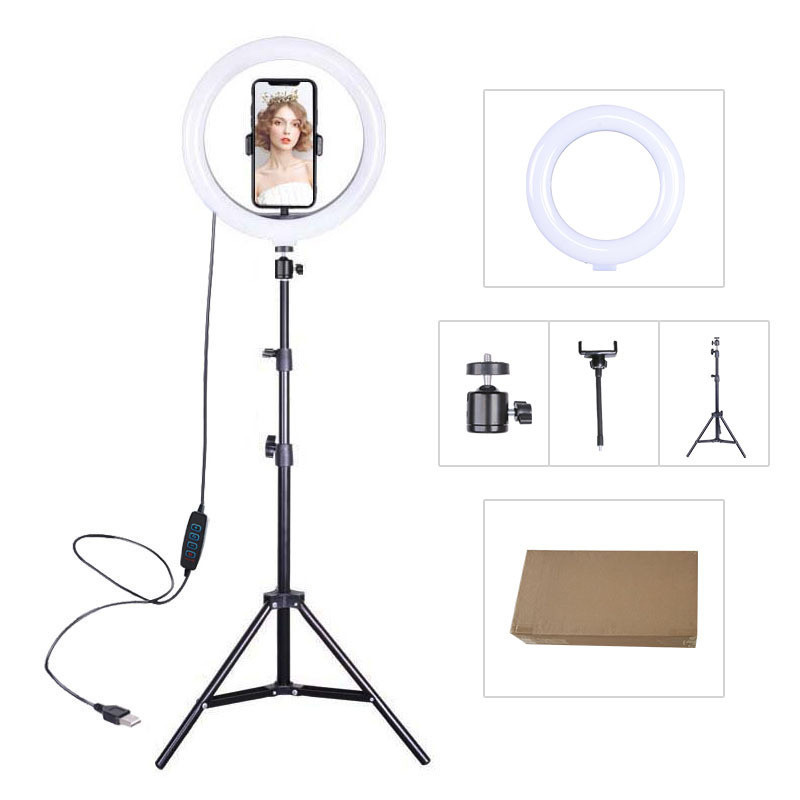 Đèn livestream bán hàng kèm kẹp điện thoại các sz 26,30,33cm chân 2m1 - Đèn livestream quay video