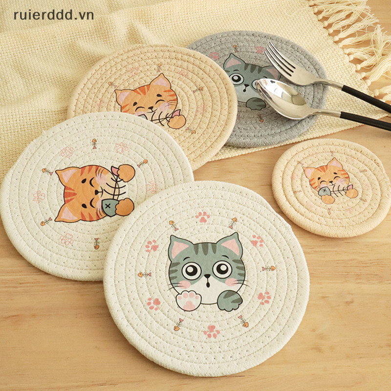 # MỚI # Tấm lót bàn cách nhiệt Tấm lót cốc Thảm trang trí nhà cửa Hoa văn Coaster Trang trí bàn Phụ kiện nhà bếp.
