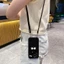 Ốp Đeo Ngang Dây Dành Cho Samsung Galaxy Note 20 Ultra 10 8 9 S26 S25 Edge S24 Ultra S21 S20 S23 S21 FE S22 S10 S9 S8 Plus Hoạt Hình Than Đen Bóng Thẻ Túi Điện Thoại