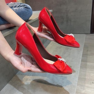 Giày Búp bê cao gót mũi nhọn 5p - 7p nơ Voan nhẹ nhàng và nữ tính. Giày cao gót 5cm và 7cm - mã BB69 Shoes