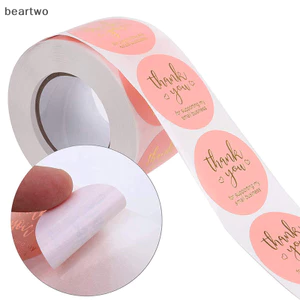 < Beartwo > 500 Chiếc Cảm Ơn Bạn Tròn Miếng Dán Sổ Lưu Niệm Thư Handmade Dán Cói Nhãn Dán Quà Tặng Đám Cưới Trang Trí Hoa Đẹp