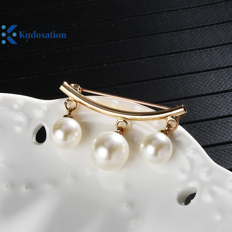 Kudosation Ngọc Trai Thời Trang Cố Định Dây Đeo Quyến Rũ An Toàn Pin Trâm Áo Len Cardigan Kẹp Dây Xích