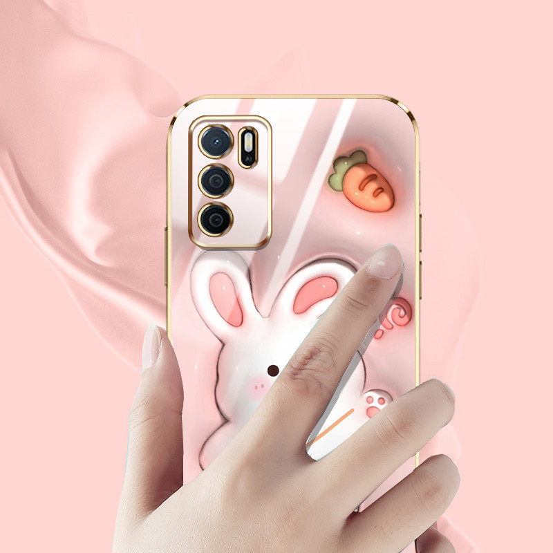 Ốp điện thoại họa tiết động vật dễ thương YBD cho OPPO Reno 12 Pro Reno 12F Realme C65 4G A3 Pro (Ấn Độ) Chất liệu TPU siêu mỏng mạ điện