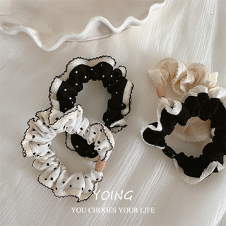 Yoing / phiên bản hàn quốc Thời trang ren tươi chấm bi Dây buộc tóc sang trọng Phụ kiện tóc đơn giản