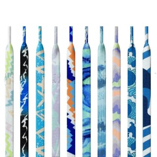 Dây giày xanh dazzling nhiều màu gradient sọc cá tính cho giày thể thao nam nữ
