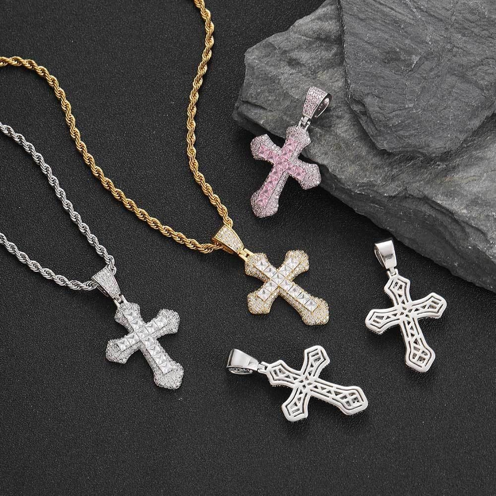 Fashion Hemp Flowers Chain Unique Cross Necklace Men's and Women's Hip ...
