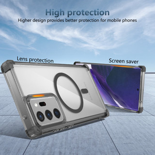 Dành Cho Samsung Note 20 Ultra Ốp Lưng Trong Suốt Từ Tính Chống Sốc Quân Sự Cấp Bảo Vệ Không Khí Góc Mỏng Vỏ Điện Thoại