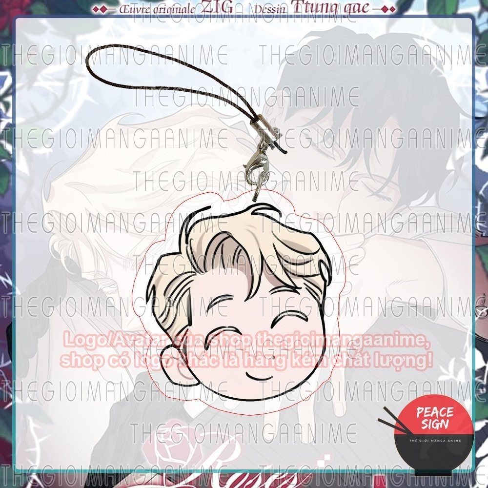 Dây treo điện thoại ROSES AND CHAMPAGNE ver BIỂU CẢM Hoa Hồng và BL in hình anime mica acrylic xinh xắn