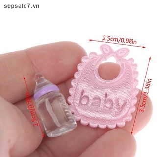 [Toyfeb] 1: 12 Nhà búp bê Thu nhỏ Bình sữa cho bé Bộ Yếm núm vú giả Bộ Quà tặng phụ kiện nhà trẻ {vn}