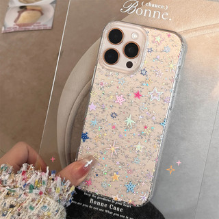 [Sheren] Ốp điện thoại iPhone ngôi sao đầy màu sắc lấp lánh phong cách Hàn Quốc Thích hợp cho i16 15 14 13 12 11 pro max Vỏ bảo vệ chống sốc
