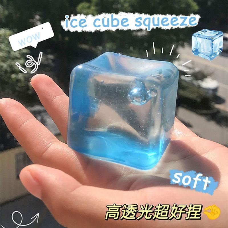 Trong Suốt Đá Viên Bóp Đồ Chơi Đá Viên Giảm Căng Thẳng Đồ Chơi Maltose Cube Squishy Pinch Đồ Chơi Giải Nén Đồ Chơi