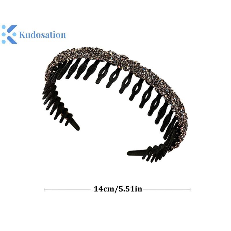 Kudosation Thời Trang Đổ Xô Acrylic Kim Cương Giả Viền Tóc Cho Nữ Màu Trơn Răng Chống Trơn Trượt Tóc Phụ Kiện Tóc