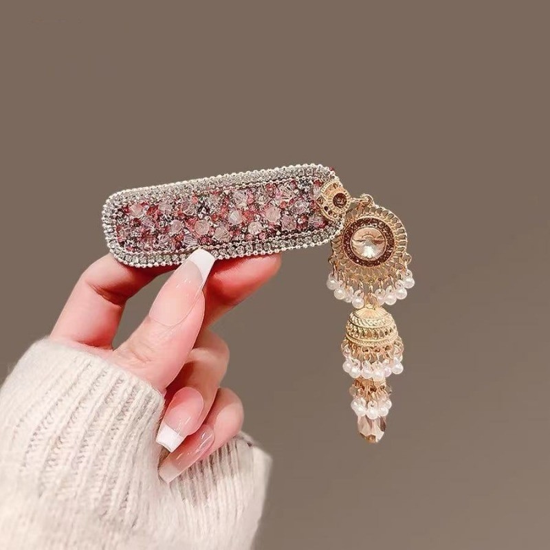 Mauropoli [Sẵn Sàng] Kẹp Tóc Tua Rua Chuông Phong Cách Dân Tộc Nữ Retro Mới Phong Cách Trung Hoa Độc Đáo Thời Trang Tóc Gãy bb Kẹp Bên Cao Cấp Kẹp