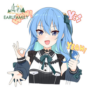 EARLFAMILY Hoshimachi Suisei Hololive Xe Dán Anime Cô Gái Dễ Thương Kính Chắn Gió Ván Trượt Laptop PVC Decal Cá Tính Chống Thấm Nước Kiểu Dáng Xe