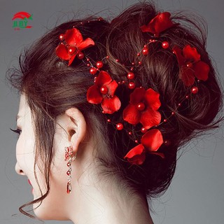 Phụ Nữ Cô Gái Hoa Ngọc Trai Giả Đầu Tóc Nho Đầu Tóc Cưới Tóc