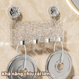 Kệ Để Bàn Chải Đánh Răng Hút Tường Kèm 4 Cốc Tiện Lợi, Kệ Để Đồ Đa Năng Trong Suốt Chịu Lực Tốt NGÓI HOME - KDR04