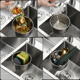 Lọc Rác Bồn Rửa Bát Inox Đồ Lọc Thức Ăn Thừa Rác Thải Có Quai Gác Bồn Hình Tròn Tiện Lợi NGÓI HOME - LR02