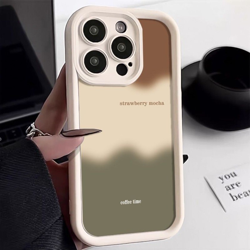 Ốp Điện Thoại Họa Tiết Chuyển Màu Nâu Tiếng Anh Cho Samsung S25 Plus S25 Ultra A16 A26 A36 M55 M54 M51 M34 M35 Đôi Mắt Thiên Thần Chống Sốc Bìa Mềm