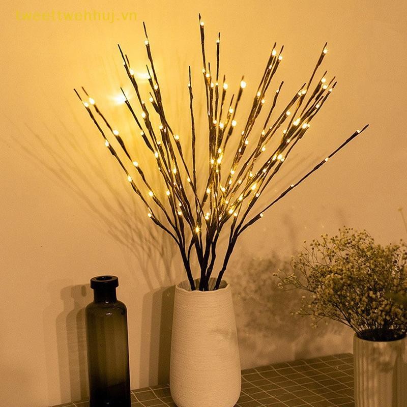 Tweeduj 20 Bóng Đèn LED Chiếu Sáng cành Cây Nhánh Đèn Chạy Bằng Pin Đèn Trang Trí Cây Liễu Nhánh Sáng Để Trang Trí Nhà VN